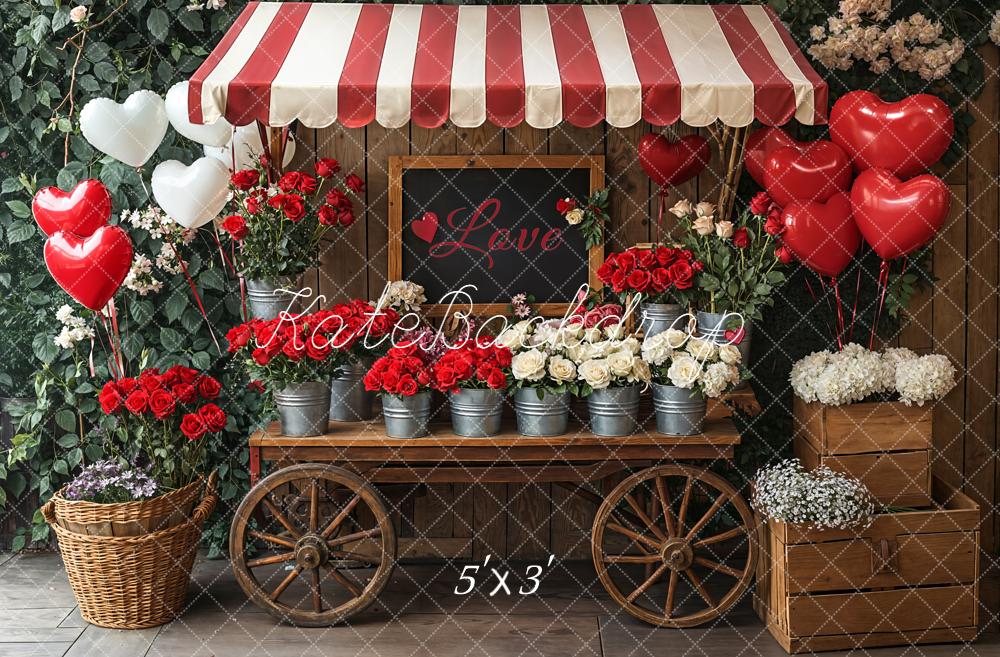 Kate Saint Valentin Stand Fleurs Ballons Toile de fond conçue par Emetselch