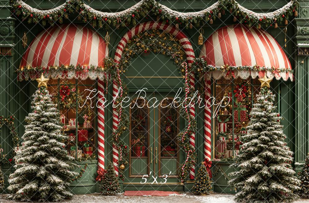 Kate Noël Boutique Porte Sapins Toile de fond conçue par Emetselch - Kate Backdrop FR