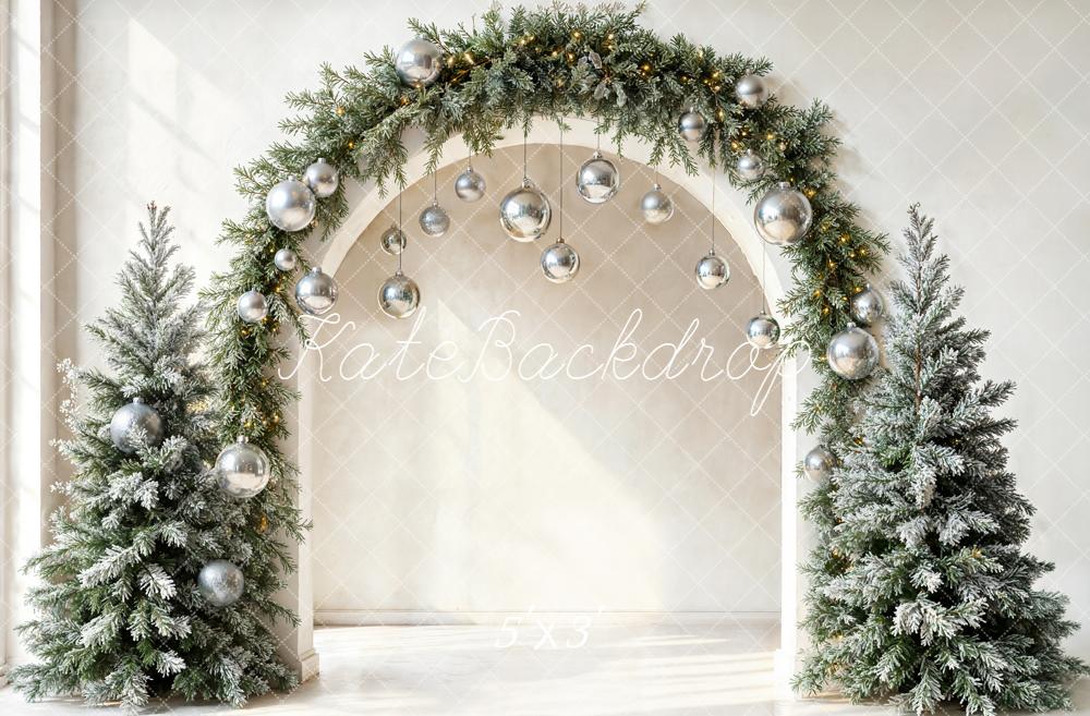 Kate Noël Arche Sapins Boules Toile de fond conçue par Emetselch - Kate Backdrop FR