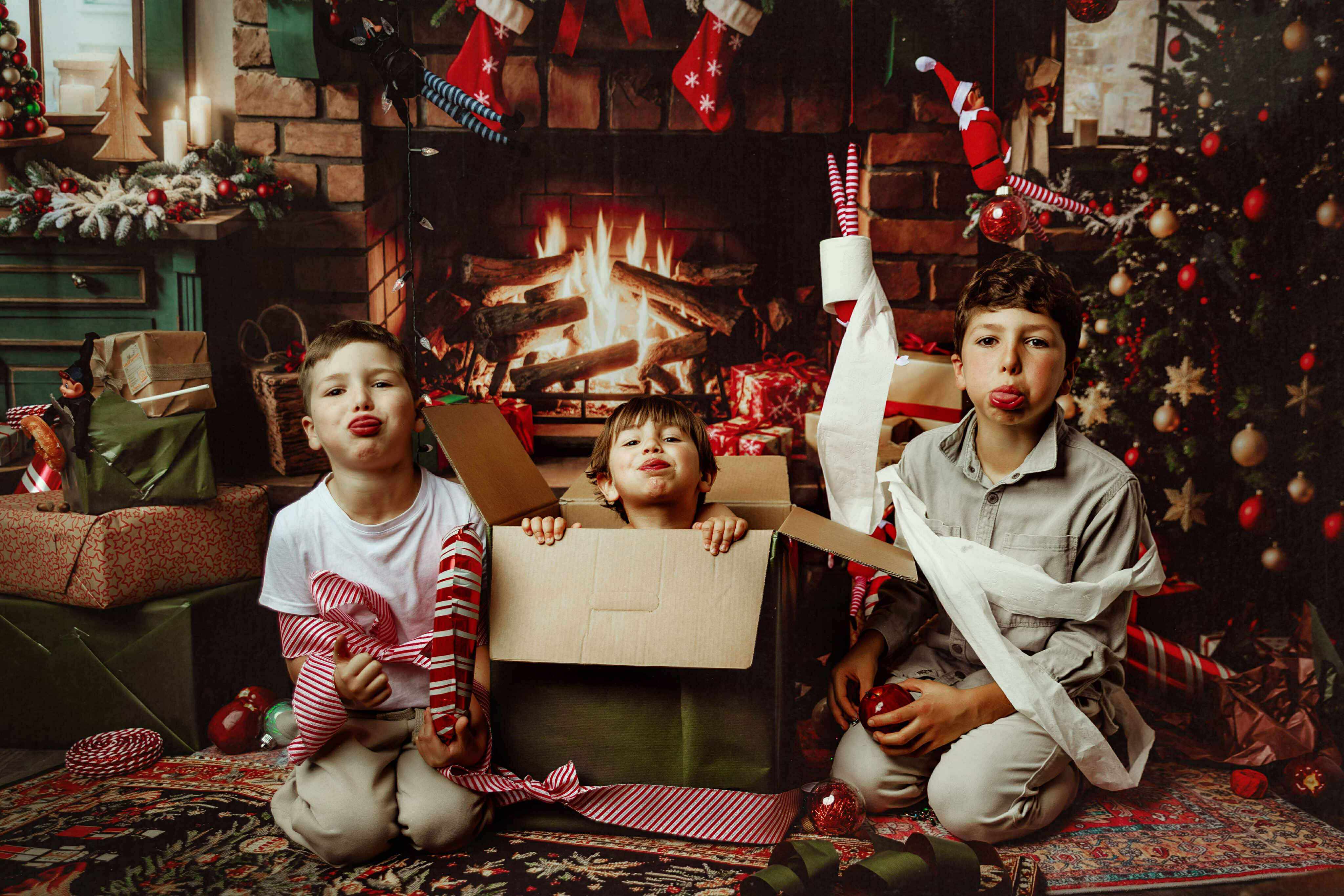 Kate Noël Cuisine Cheminée Armoire Cadeaux Toile de fond conçue par Emetselch - Kate Backdrop FR