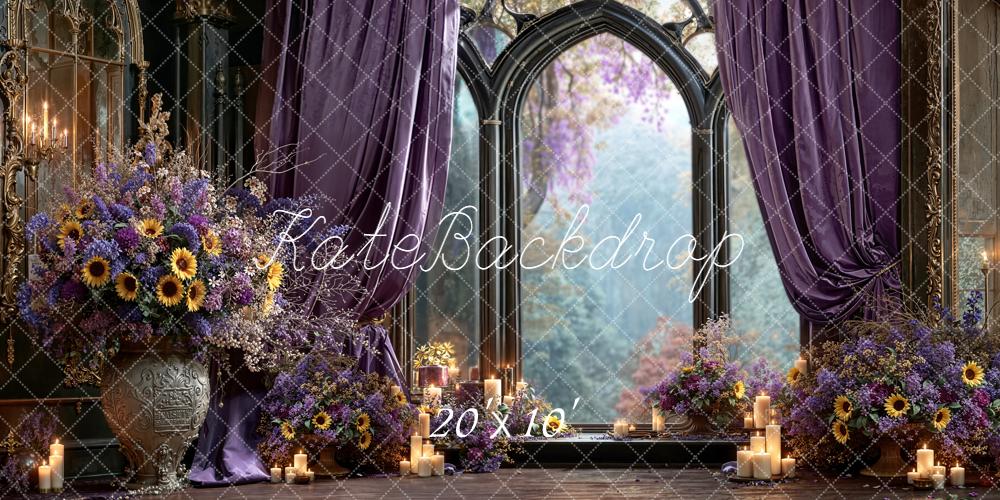 Kate Fleurs Rideaux Bougies Fenêtre Toile de fond conçue par Emetselch