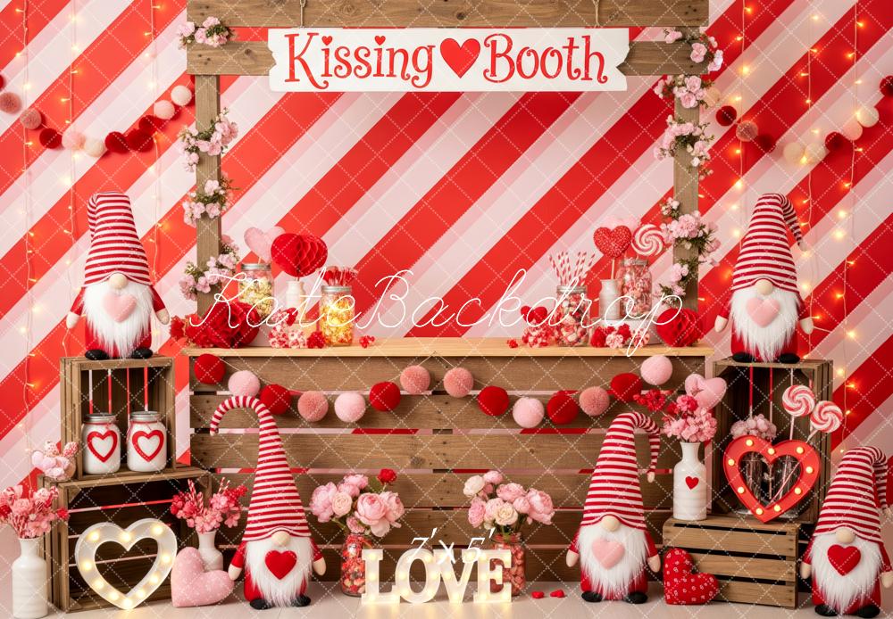 Kate Saint Valentin Kissing Booth Lutins Toile de fond conçue par Patty Roberts - Kate Backdrop FR