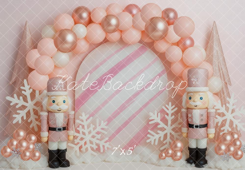 Kate Noël Casse-noisette Arche Ballons Neige Toile de fond conçue par Mini MakeBelieve - Kate Backdrop FR