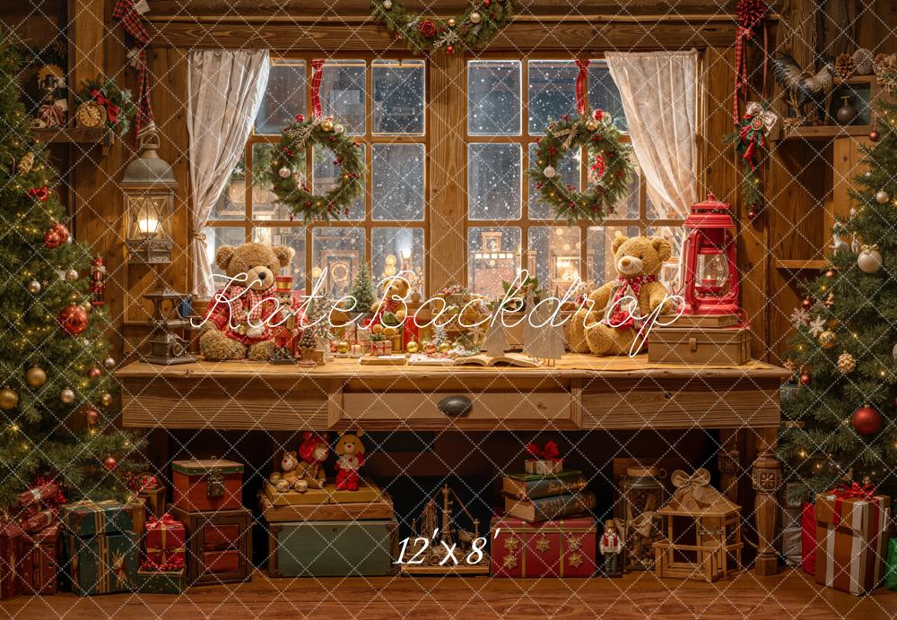 Kate Noël Ours Arbre Cadeaux Toile de fond en Laine conçue par Emetselch - Kate Backdrop FR