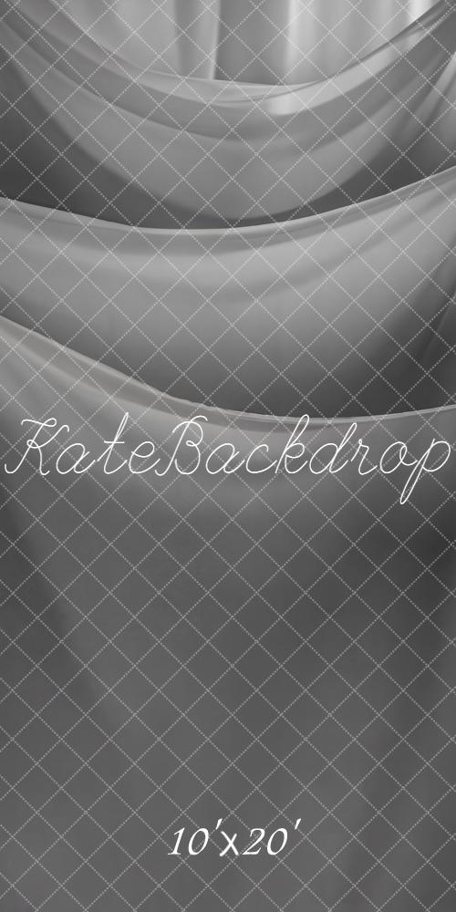 Kate Abstrait Drapé Gris Rideaux Toile de fond conçue par Emetselch