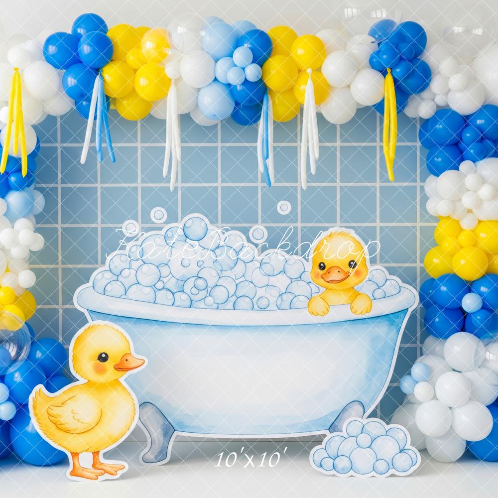 Kate Bain Canard Bulles Ballons Toile de fond conçue par Patty Roberts - Kate Backdrop FR