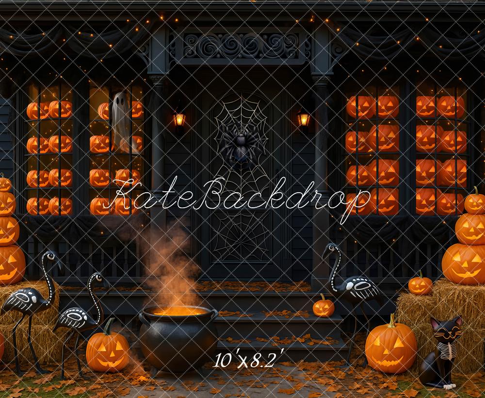 Kate Halloween Citrouilles Chaudrons Toile de fond conçue par Mini MakeBelieve - Kate Backdrop FR