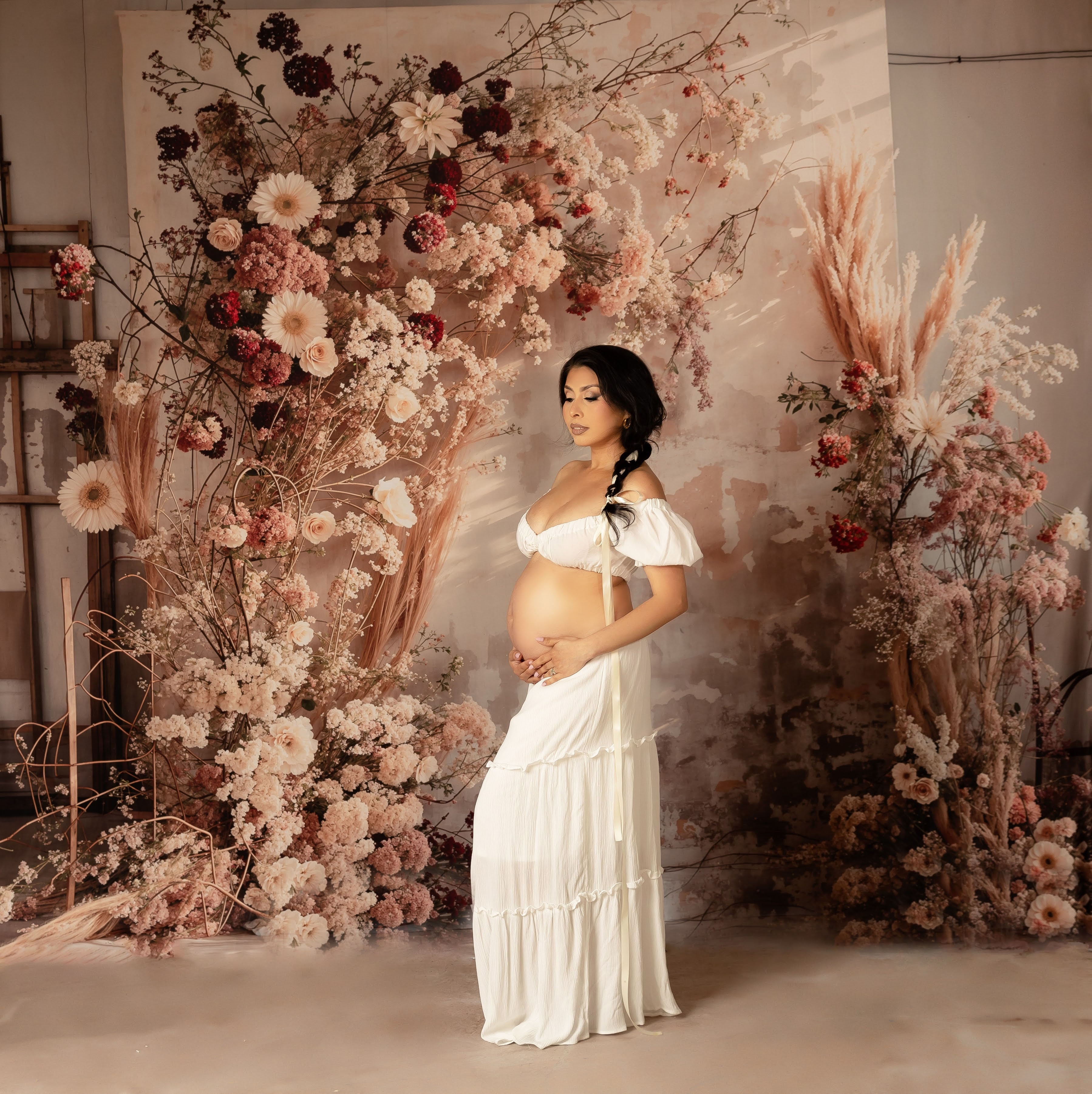 Kate Bohème Intérieur Roseau Fleur Mur Toile de fond conçue par Emetselch - Kate Backdrop FR