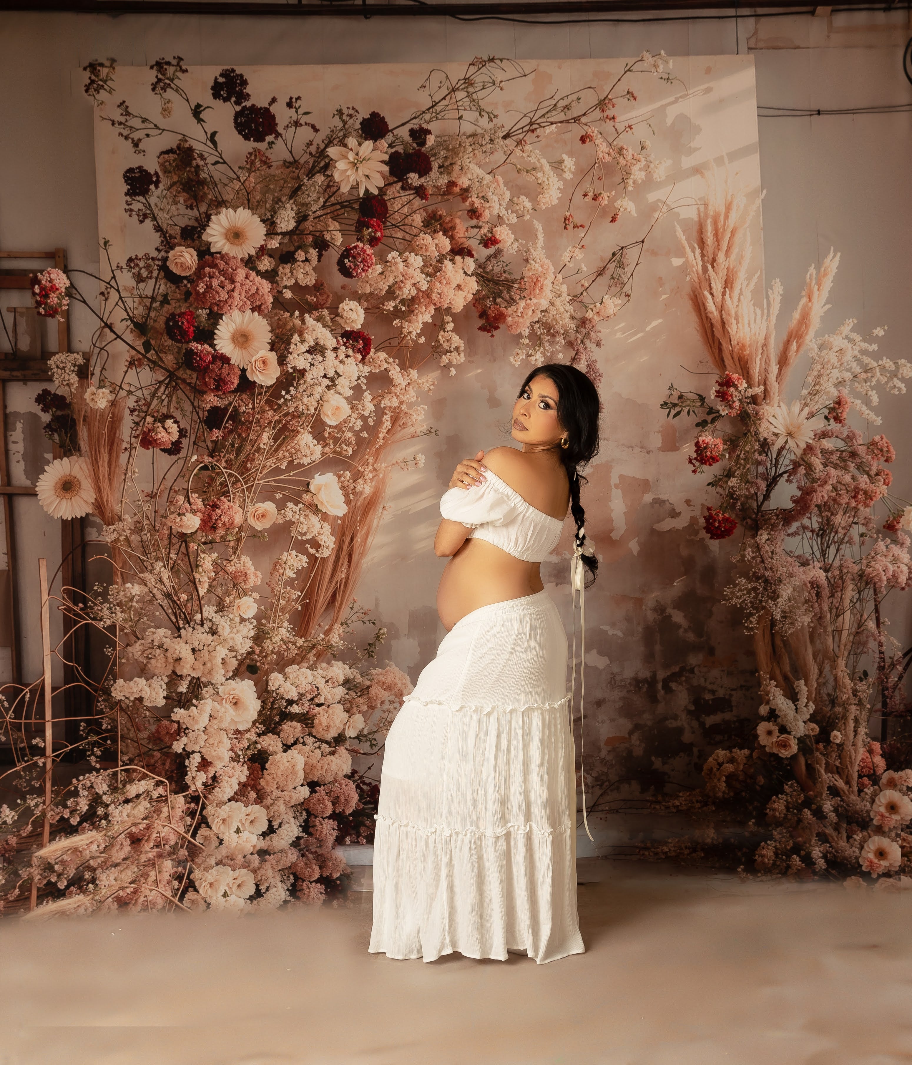 Kate Bohème Intérieur Roseau Fleur Mur Toile de fond conçue par Emetselch - Kate Backdrop FR