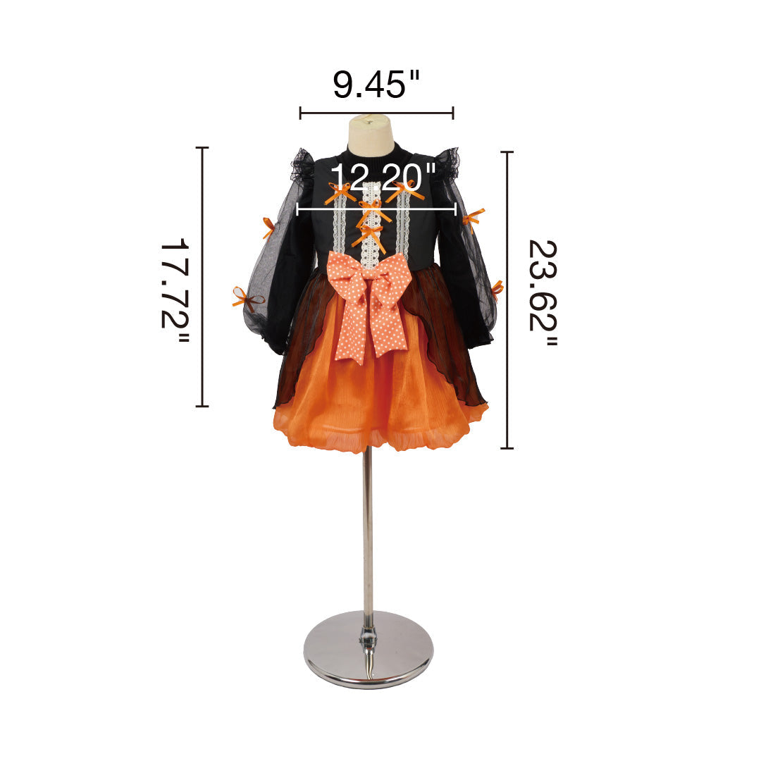 Kate Halloween Noir et Orange Robe Enfant avec Chapeau de Sorcier - Kate Backdrop FR