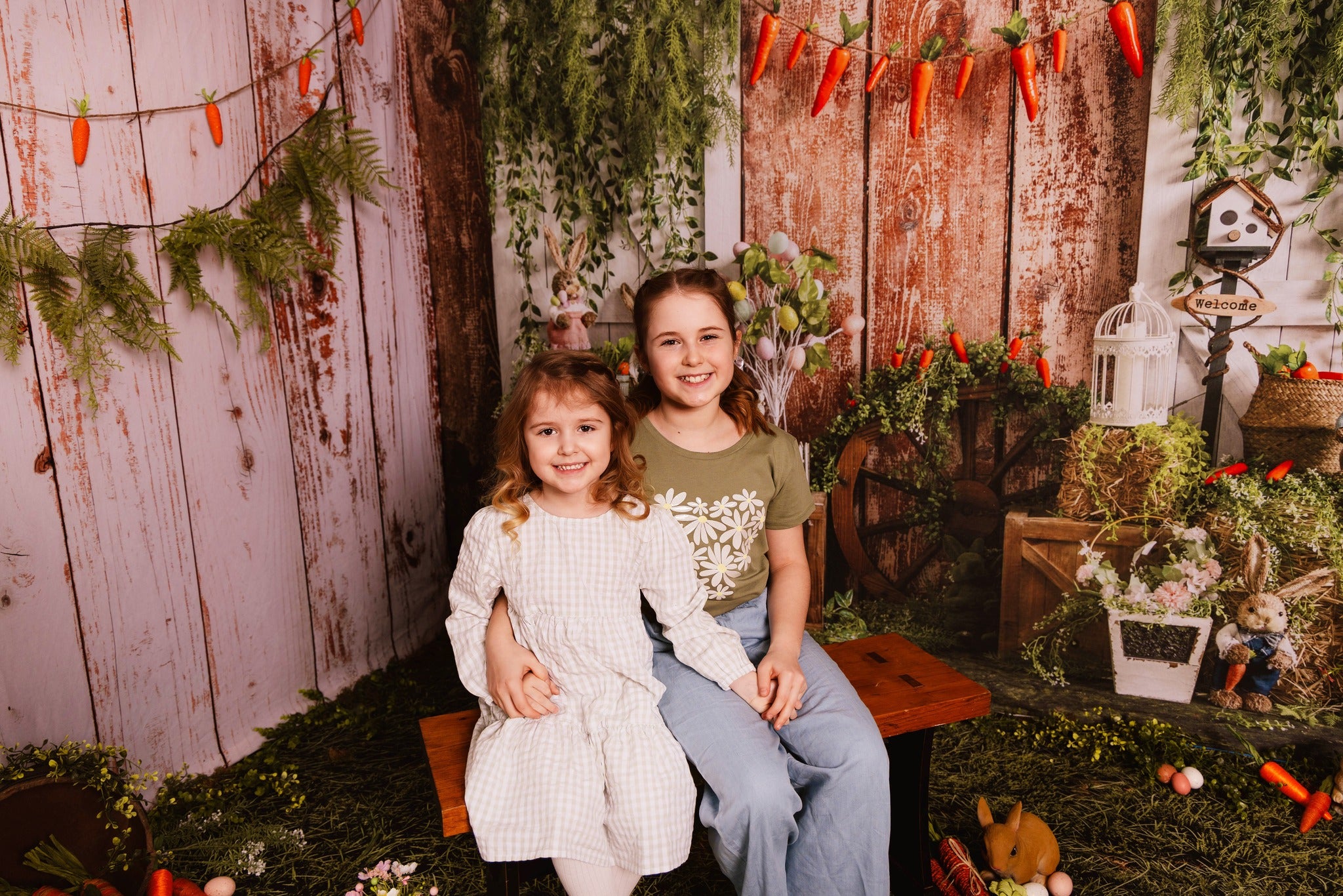 Kate Printemps Pâques Grange Lapin Toile de fond conçue par Emetselch - Kate Backdrop FR