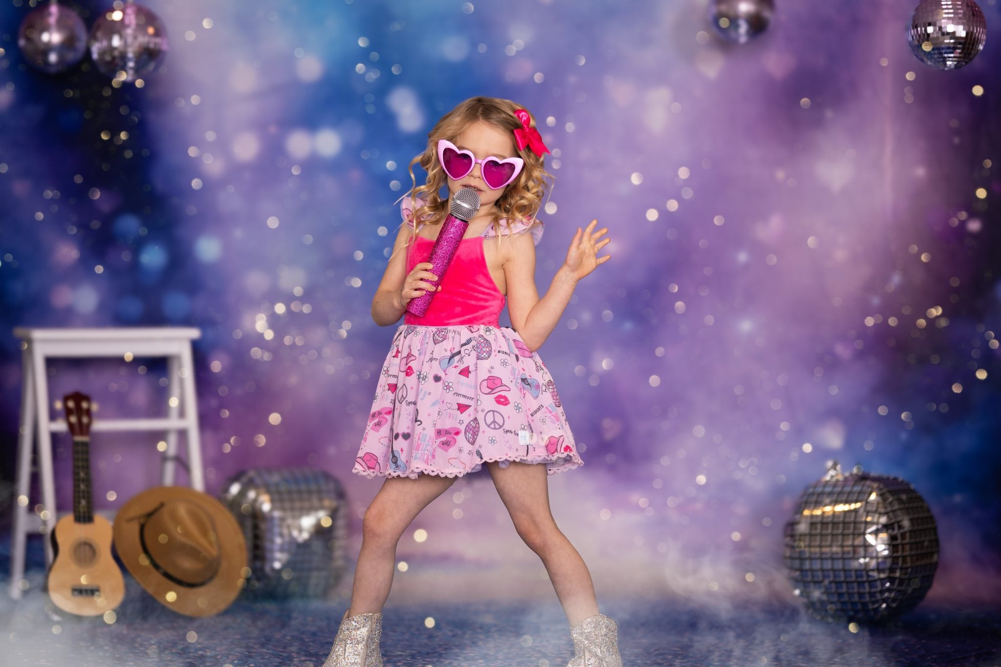 Kate Bokeh Scène Éclairage Paillettes Violet Toile de fond conçue par Chain Photographie - Kate Backdrop FR