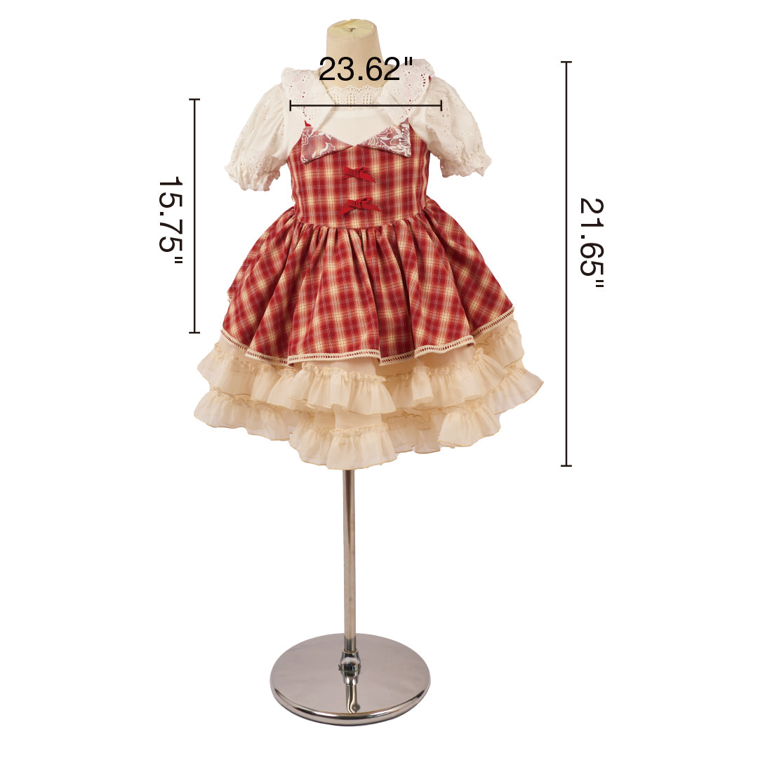 Kate Plaid Rouge Banquet Français Robe Enfant Pour la Photographie - Kate Backdrop FR