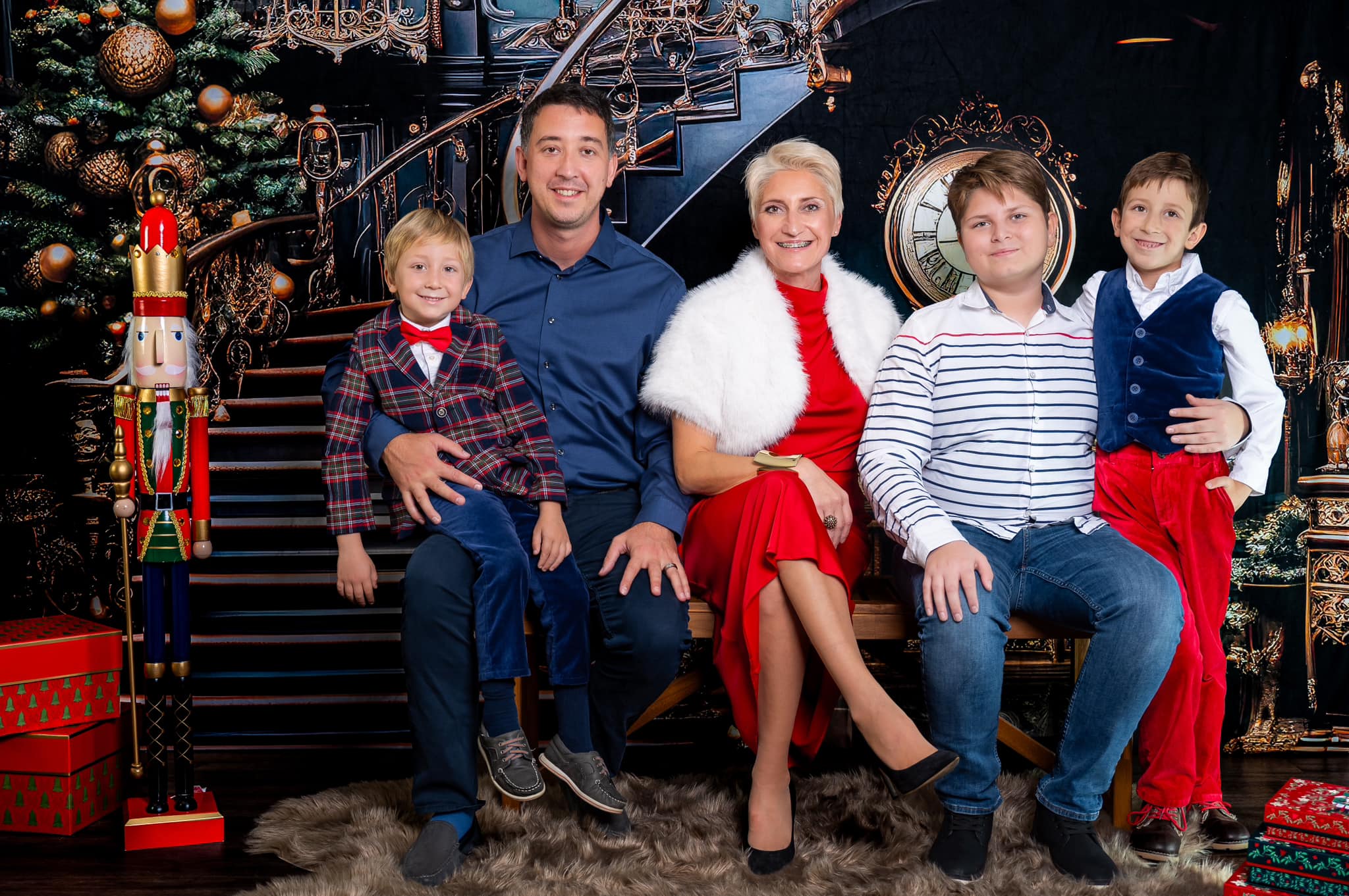 Kate Noël Escalier Horloge Arbre Toile de fond conçue par Chain Photographie - Kate Backdrop FR