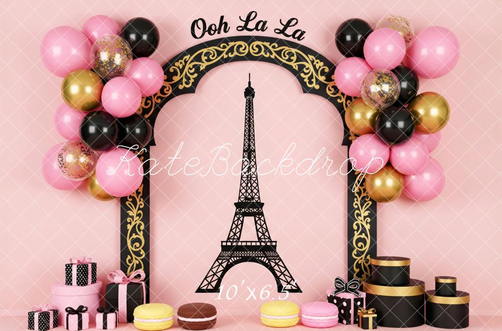 Kate Paris Arche Tour Eiffel Ballons Toile de fond conçue par Patty Roberts - Kate Backdrop FR