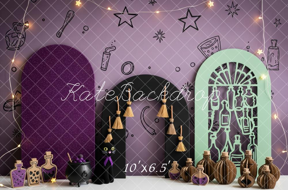 Kate Halloween Potions Arches Étoiles Toile de fond conçue par Patty Roberts