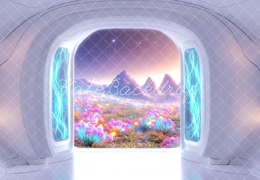 Kate Futuriste Porte Fleurs Lumineuses Toile de fond conçue par Mini MakeBelieve - Kate Backdrop FR