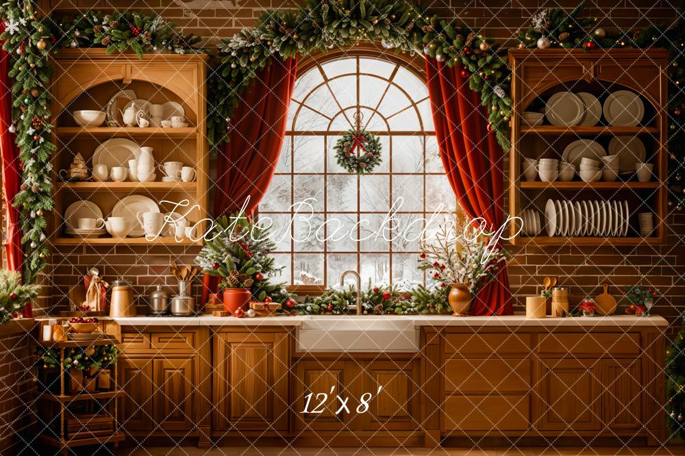 Kate Noël Cuisine Fenêtre Décor Toile de fond en Laine conçue par Emetselch - Kate Backdrop FR