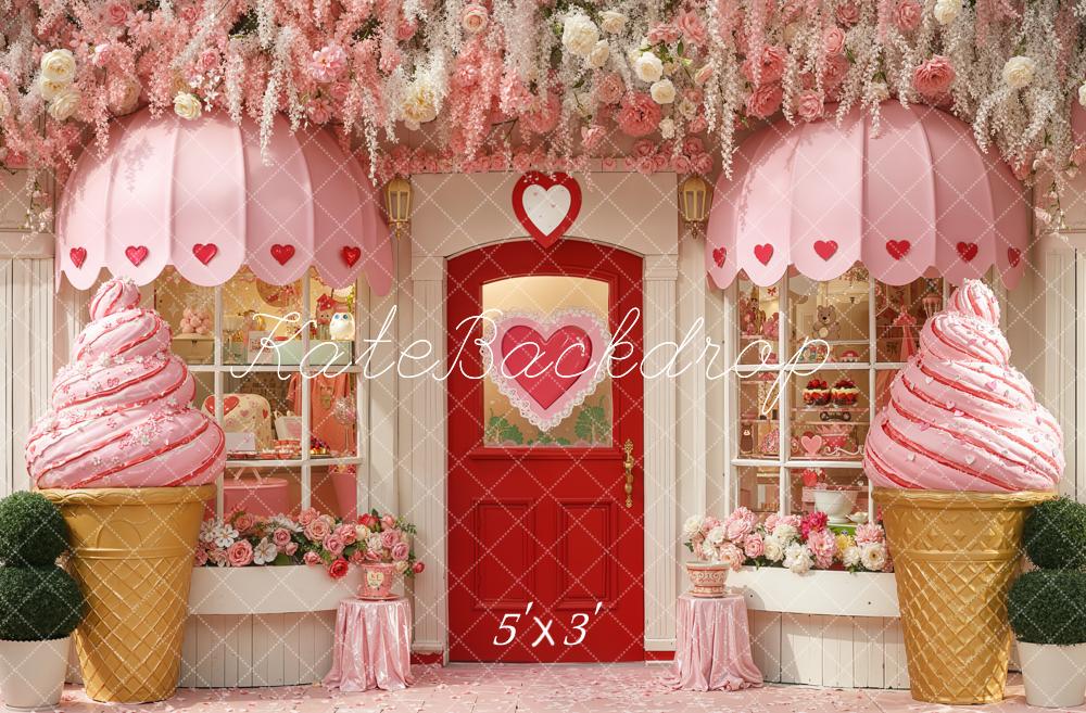 Kate Saint Valentin Glace Fleurs Magasin Rose Toile de fond conçue par Emstselch