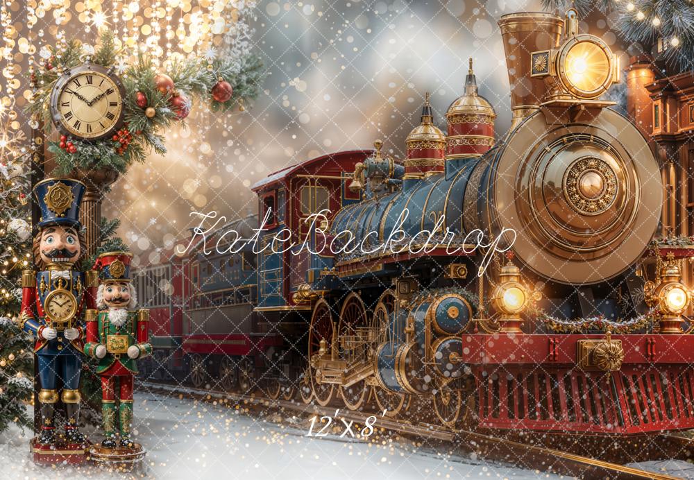 Kate Train Polaire Casse-Noisette Noël Toile de fond en Laine conçue par Emetselch