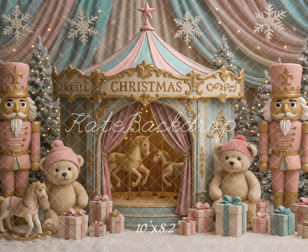 Kate Noël Carrousel Soldats Ours Cadeaux Toile de fond conçue par Ashley Paul