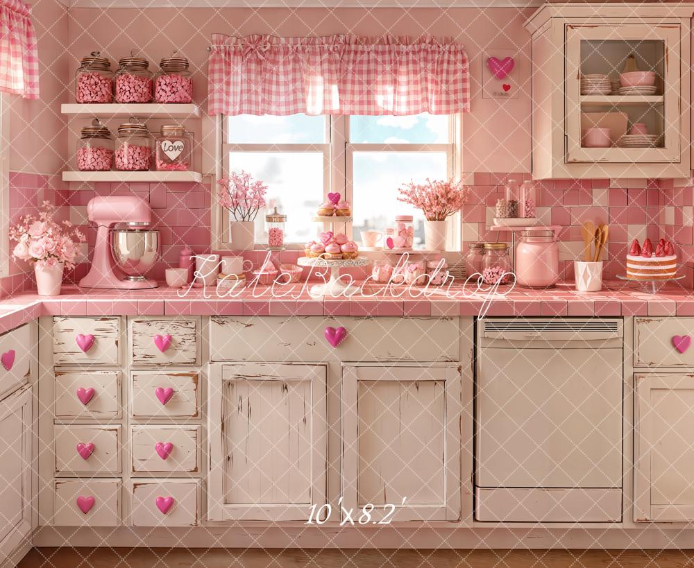 Kate Saint Valentin Cuisine Rose Vintage Toile de fond conçue par Emetselch