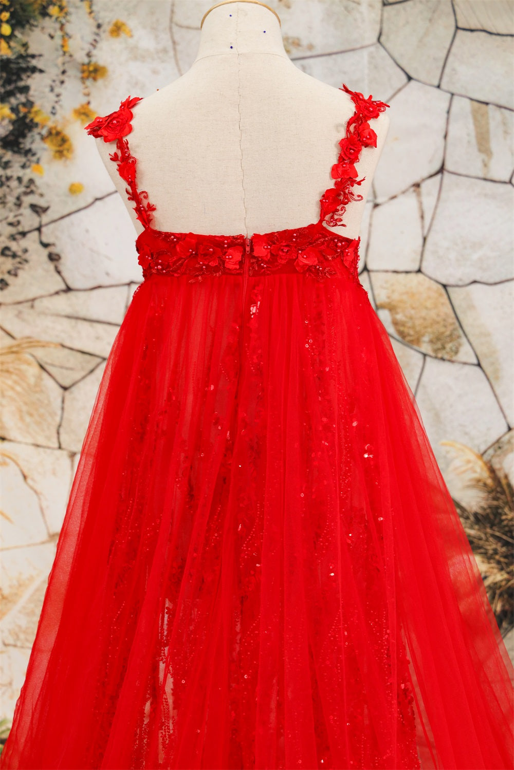 Kate Dentelle Bretelles spaghetti Dos nu Robe de Grossesse pour Séance Photo - Kate Backdrop FR