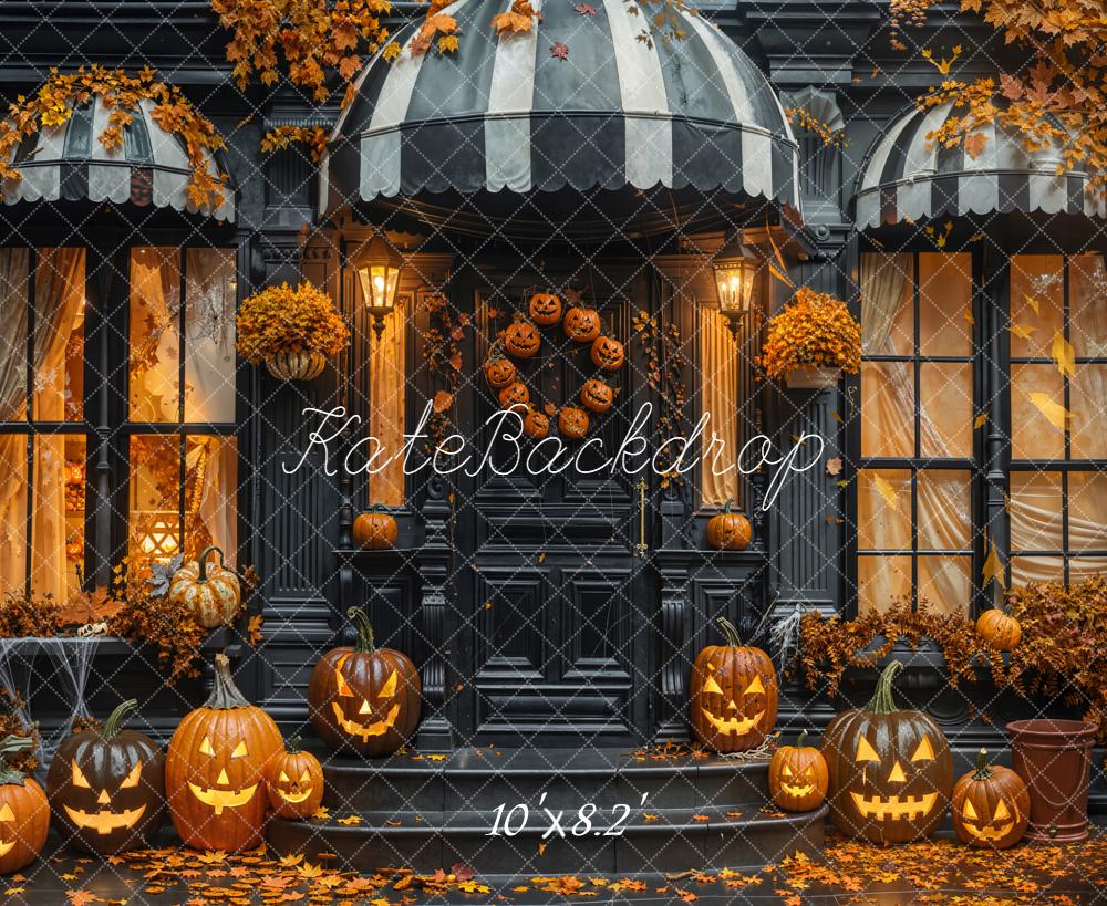 Kate Halloween Citrouilles Façade Automne Toile de fond conçue par Emetselch - Kate Backdrop FR