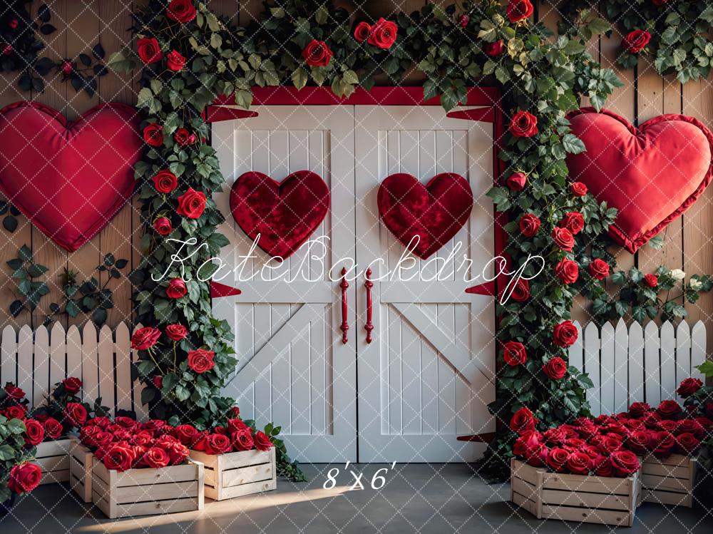 Kate Saint Valentin Porte Cœurs Roses Toile de fond conçue par Mini MakeBelieve