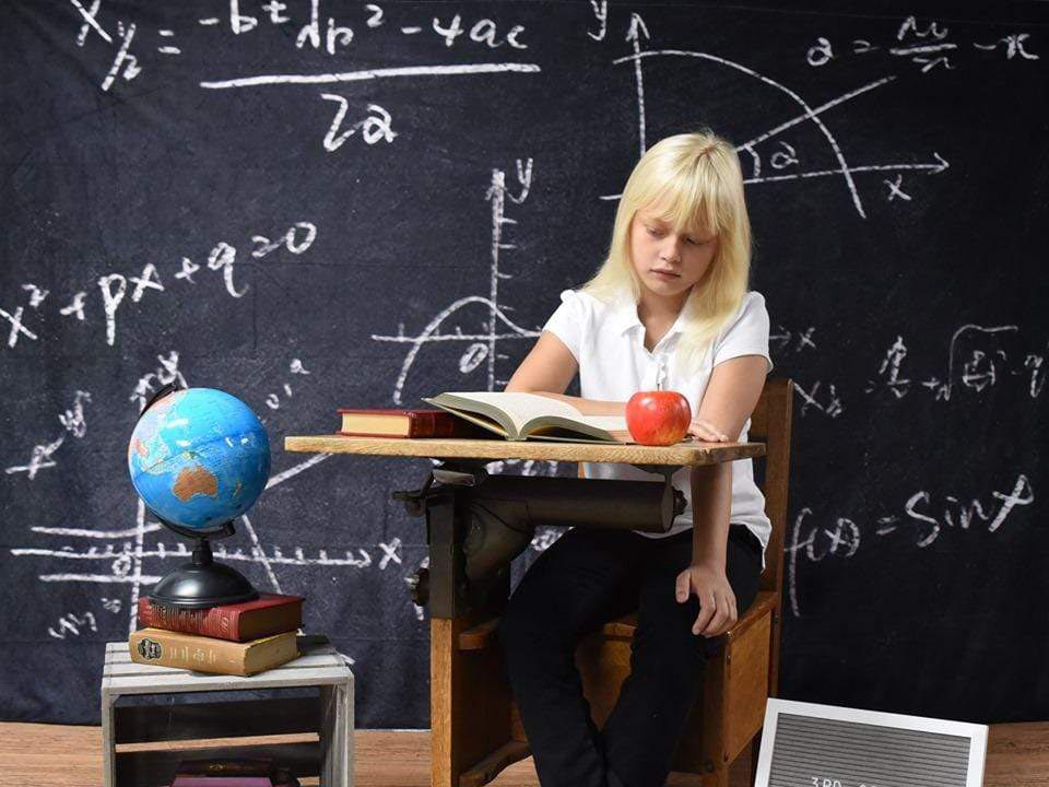 Kate Tableau Noir Retour à l'école Toile de fond pour la photographie conçue par JFCC - Kate Backdrop FR