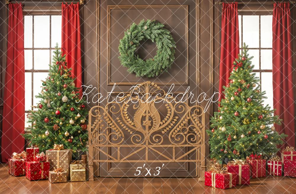 Kate Noël Sapins Tête de lit Cadeaux Toile de fond conçue par Emetselch - Kate Backdrop FR