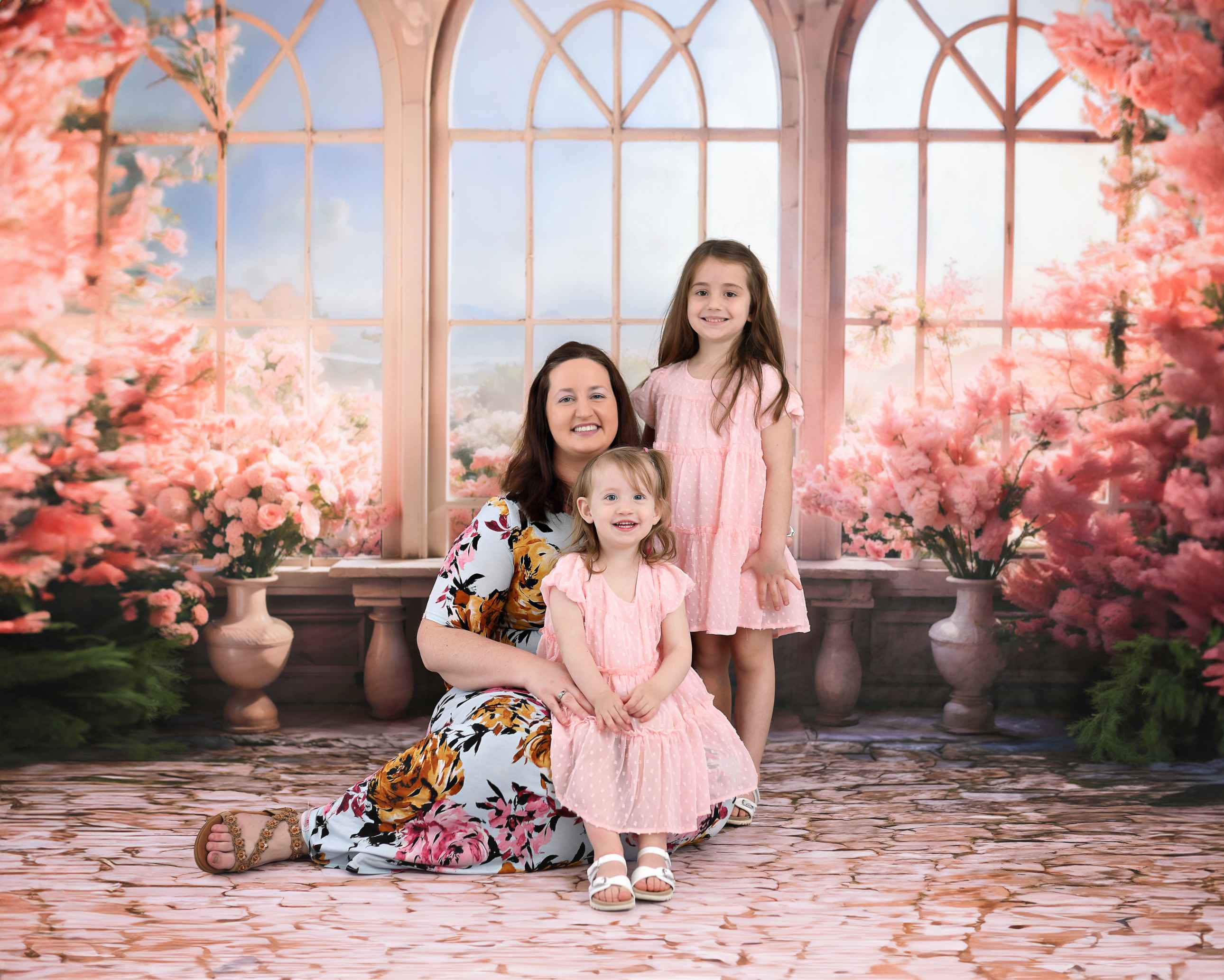 Kate Saint-Valentin Fleurs Rose Fenêtre Chambre Toile de fond conçue par Chain Photographie - Kate Backdrop FR