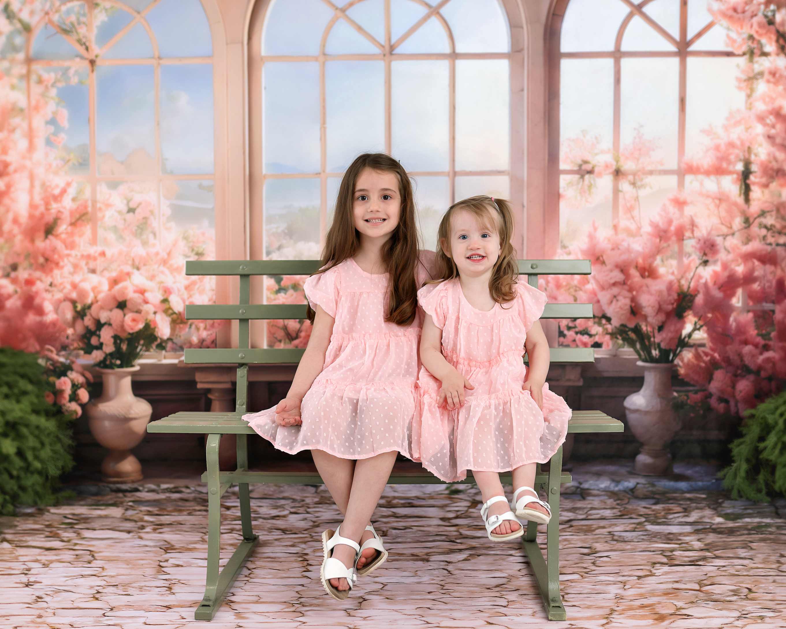 Kate Saint-Valentin Fleurs Rose Fenêtre Chambre Toile de fond conçue par Chain Photographie - Kate Backdrop FR