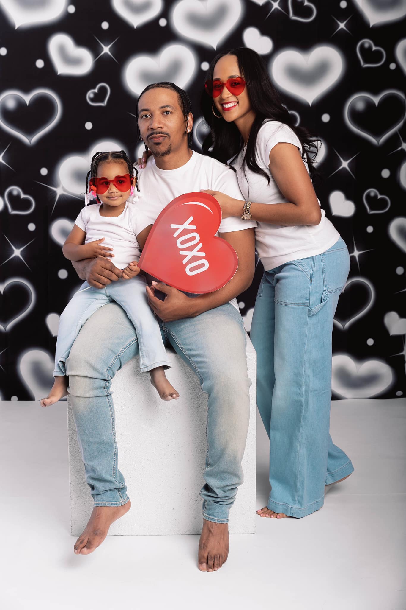 Kate Saint-Valentin Amour Noir Portrait Toile de fond pour la photographie - Kate Backdrop FR