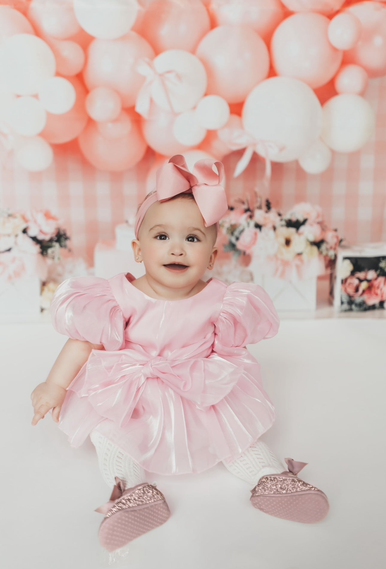 Kate Rose Vichy Noeud papillon Fleurs Anniversaire Toile de fond conçue par Mandy Ringe - Kate Backdrop FR