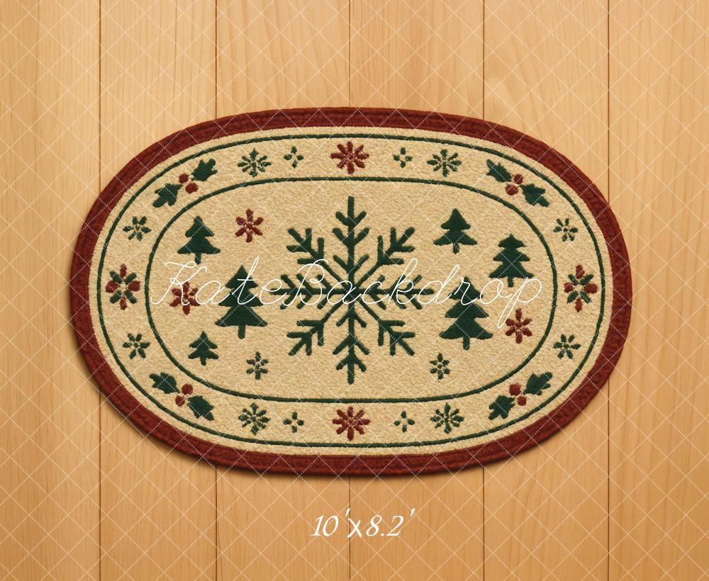 Kate Noël Flocon Sapins Bois Sol Toile de fond conçue par Mini MakeBelieve