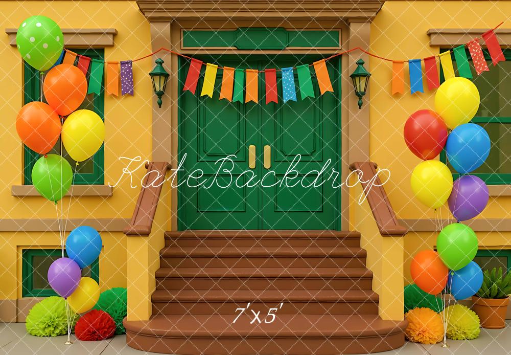 Kate Scolaire École Ballons Coloré Toile de fond conçue par Mini MakeBelieve