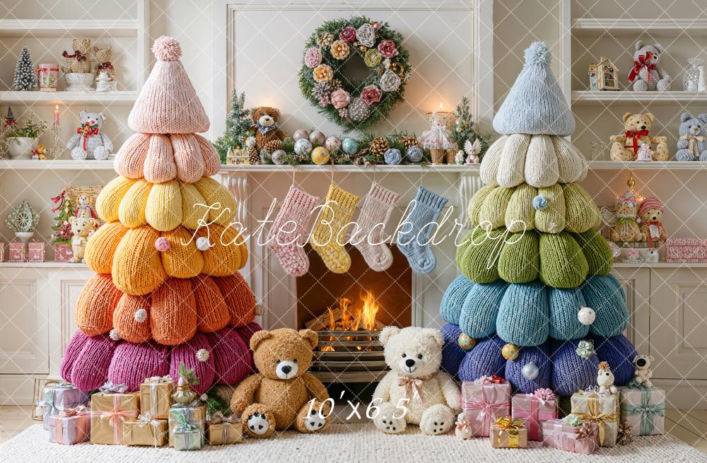 Kate Noël Arbres Tricot Ours Cadeaux Toile de fond conçue par Emetselch - Kate Backdrop FR
