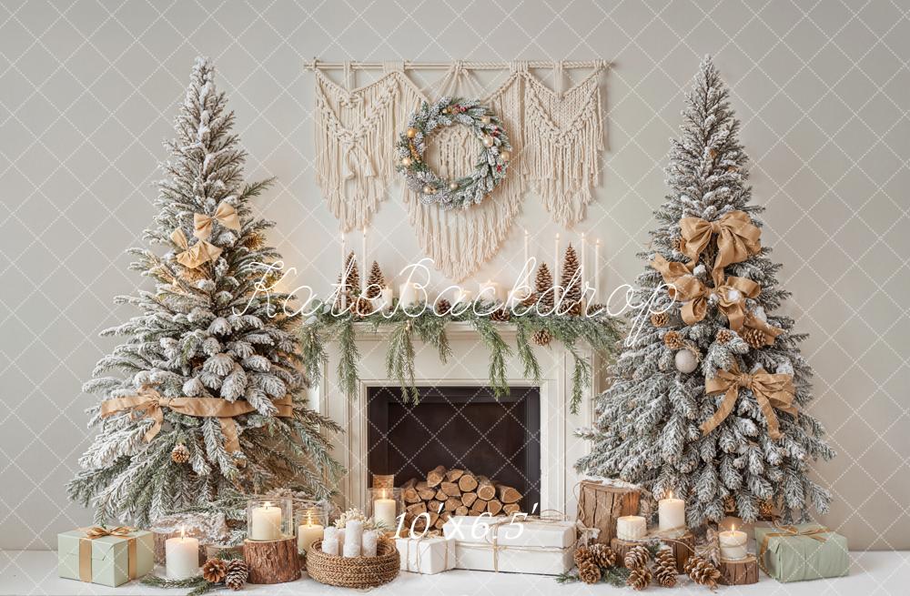 Kate Noël Sapins Cheminée Cadeaux Toile de fond conçue par Emetselch - Kate Backdrop FR