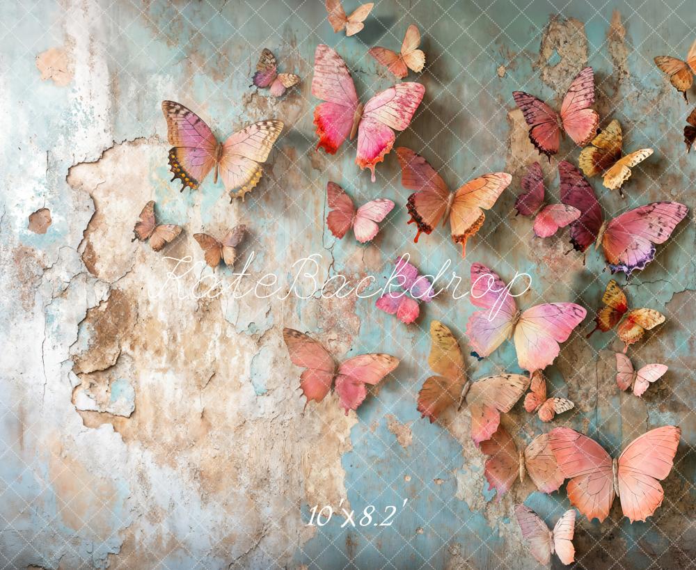 Kate Papillons Mur Vieilli Texture Toile de fond conçue par Emetselch