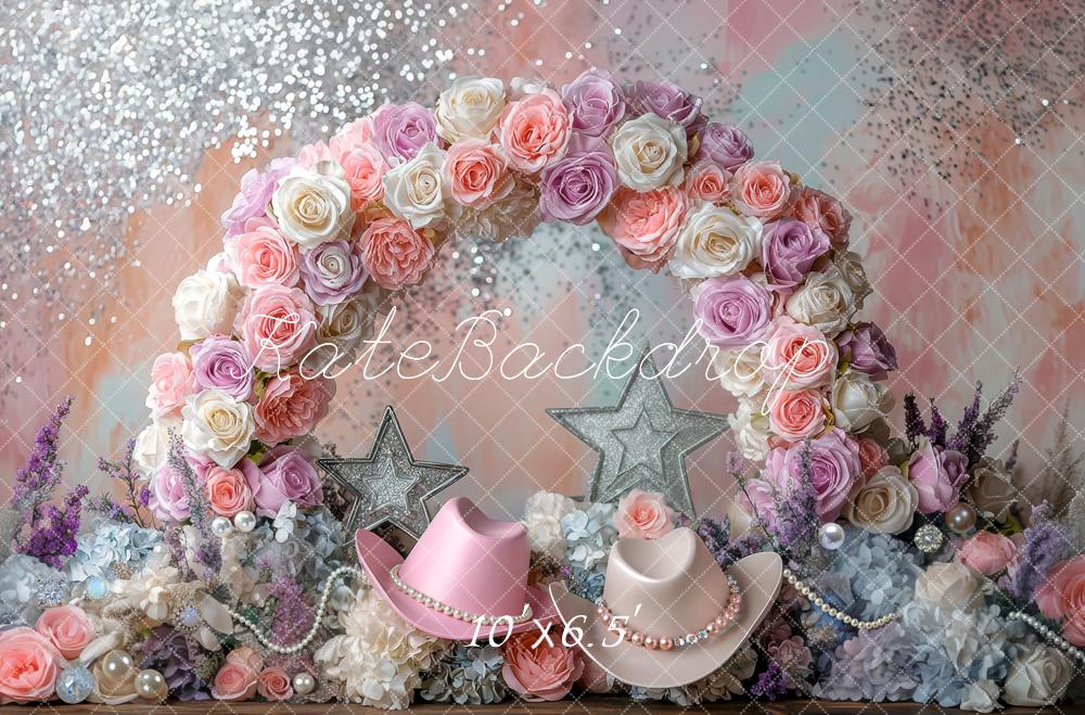 Kate Arc de Fleurs Chapeaux Paillettes Toile de fond conçue par Mini MakeBelieve - Kate Backdrop FR