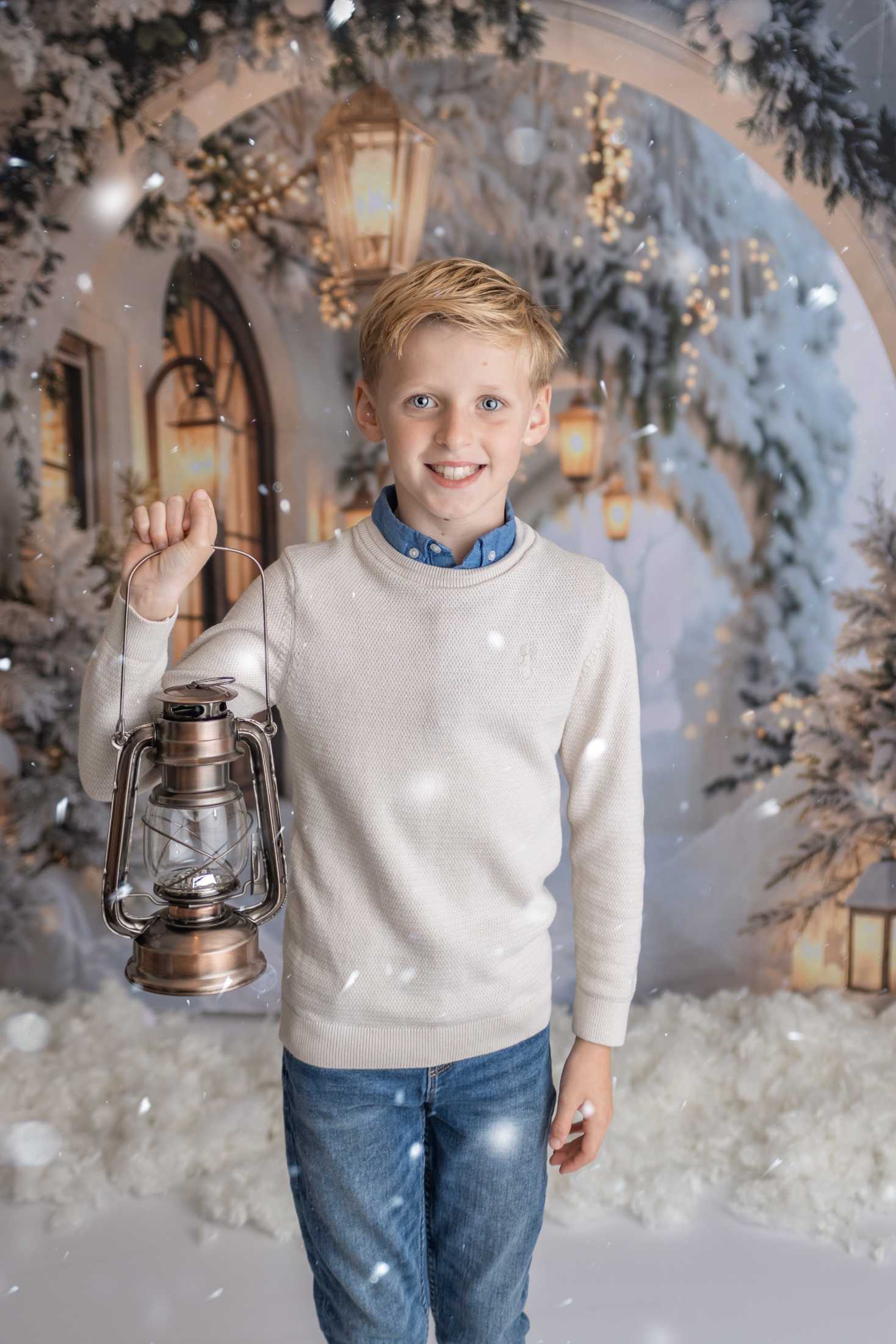 Offres Éclair #4 Kate Hiver Rétro Blanc Noël Couloir en arc Toile de fond conçue par Emetselch - Kate Backdrop FR