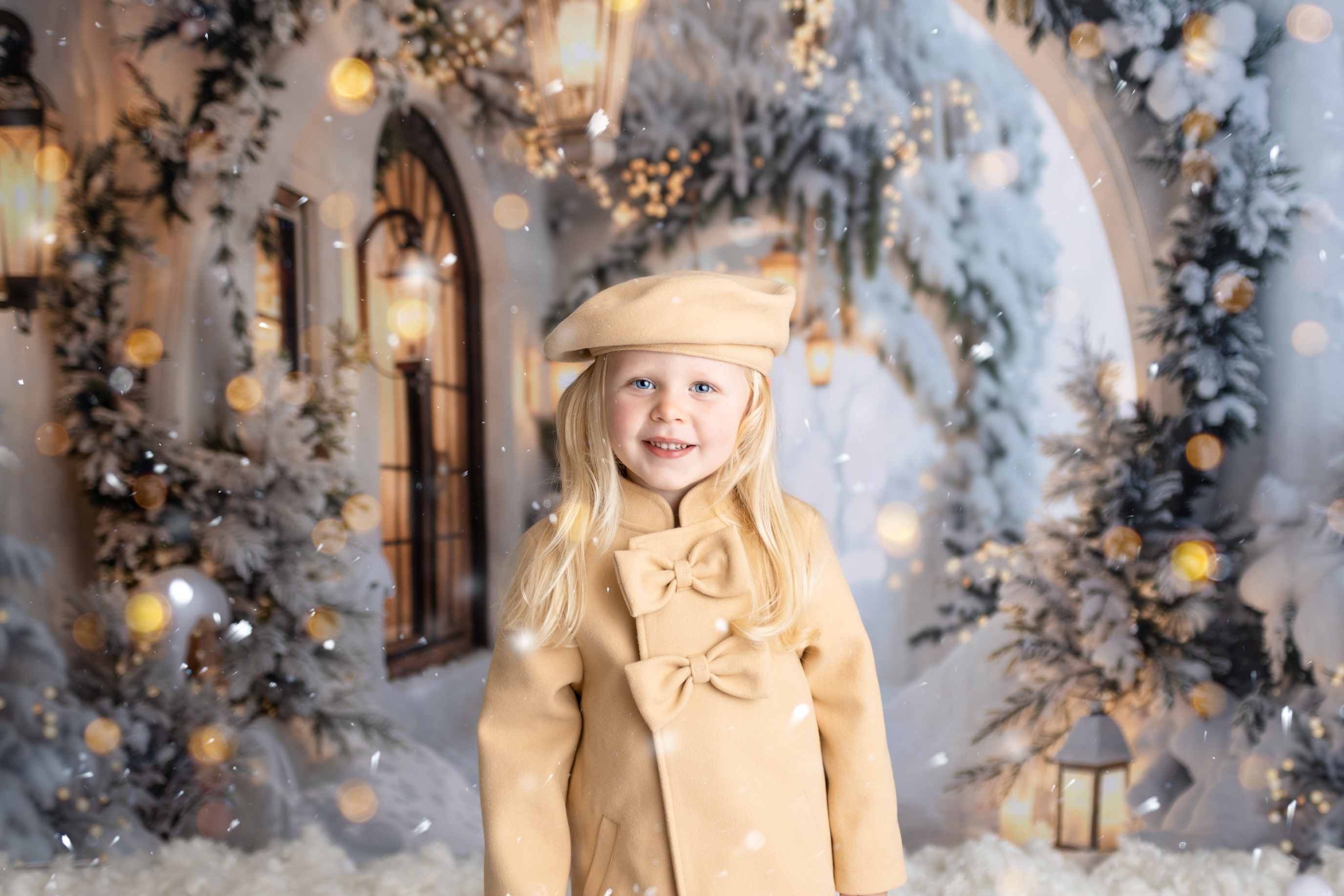 Offres Éclair #4 Kate Hiver Rétro Blanc Noël Couloir en arc Toile de fond conçue par Emetselch - Kate Backdrop FR