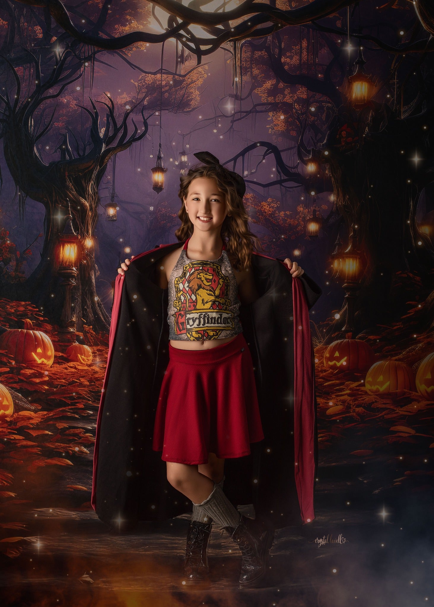 Kate Halloween Citrouille Forêt Lumière Toile de fond conçue par Emetselch - Kate Backdrop FR