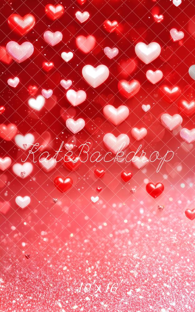 Kate Saint Valentin Cœurs Rouge Paillettes Toile de fond conçue par Emetselch - Kate Backdrop FR