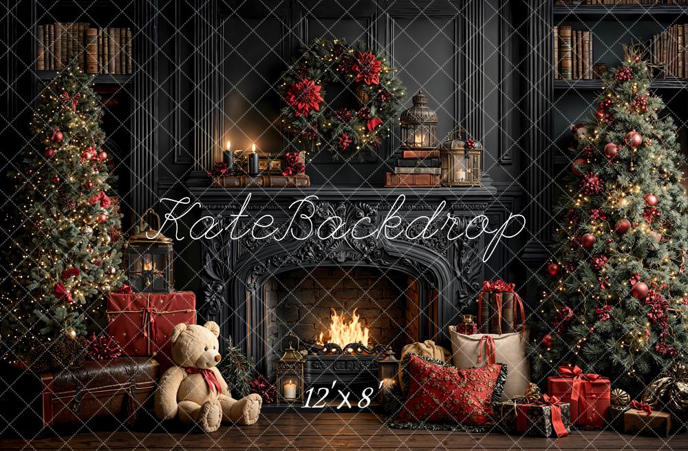Kate Noël Cheminée Ours Cadeaux Toile de fond en Laine conçue par Emetselch