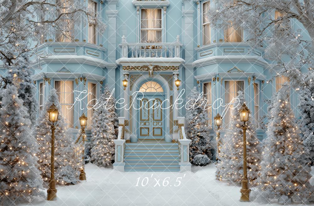 FLASH #1 Kate Hiver Maison Victorienne Neige Lumières Toile de fond conçue par Ashley Paul