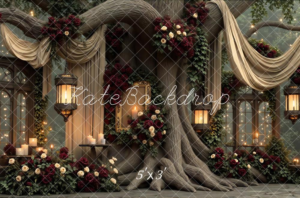 Kate Mariage Saint Valentin Arbre Fleurs Toile de fond conçue par Mini MakeBelieve