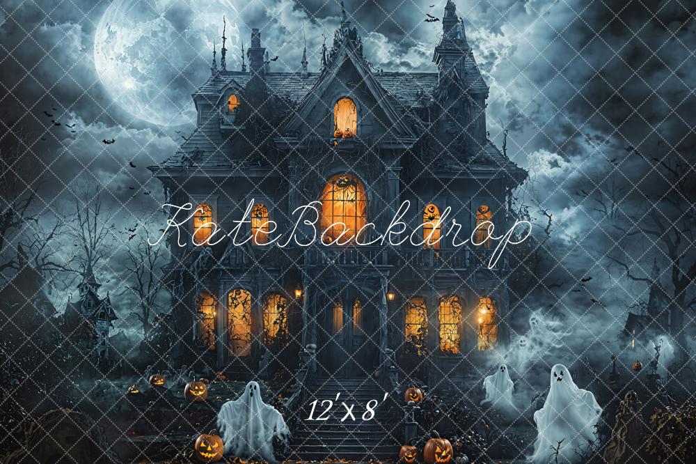 Kate Halloween Maison Hantée Fantômes Toile de fond en Laine conçue par Emetselch - Kate Backdrop FR