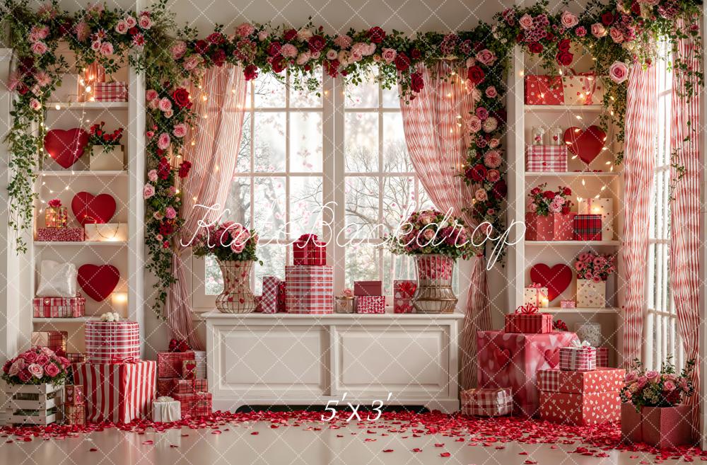 FLASH #1 Kate Saint Valentin Fleurs Fenêtre Cadeaux Toile de fond conçue par Emetselch